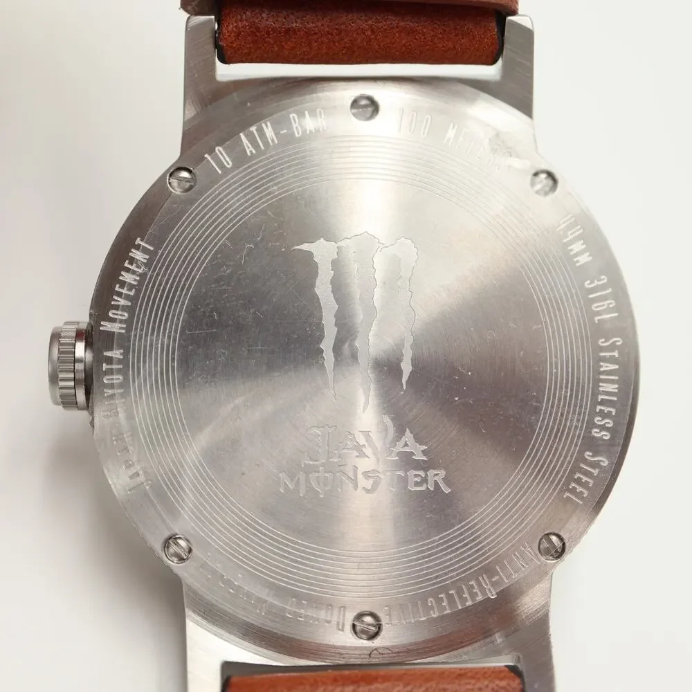 Vestal Retrofocus Mens 44mm Field Watch Monster Italian Leather w New Battery